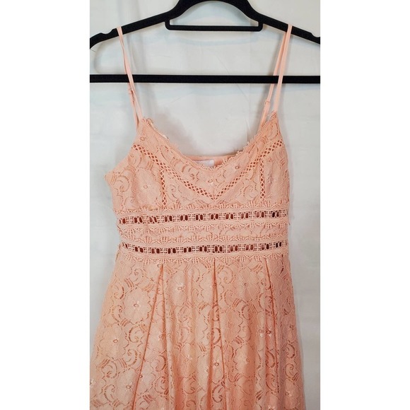 Nsr Size Xs Pink Floral Lace Mini Dress Nwt - Picture 5 of 6
